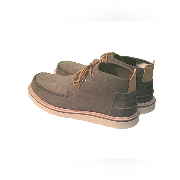 Men Black Wash Canvas Chukka Boots By Tom's Size 10/Men Ankle Boots - Picture 4 of 10